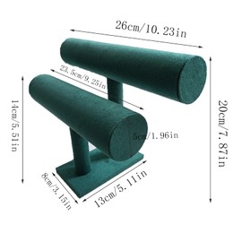 Bustlwor Velvet Bracelet Holder Dark Green Velour 26x13x20cm 2 Tier