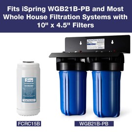 iSpring FCRC15B Lead Reducing Replacement Water Filter, Ultra High Capacity, 10"x4.5", Fits Whole House Water Filtration System WGB21B-PB