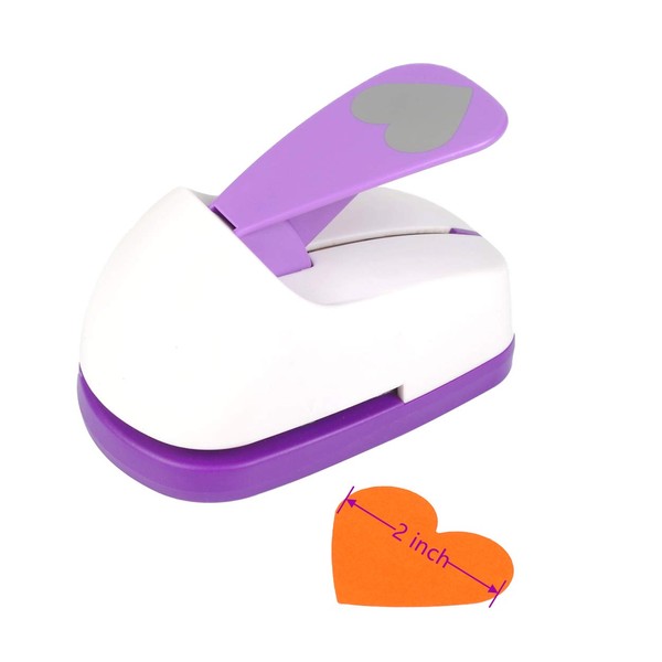 Wsyhomie Heart Punch 2 inch Craft Lever Punch Valentine's Day