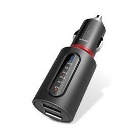 Elecom Bluetooth FM Transmitter with 2 USB Ports, 3.4A, Black