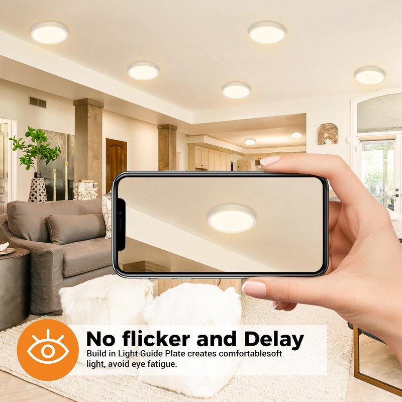2PACK LED Flush Mount Ceiling Light, Dimmable & 100W Equivalent