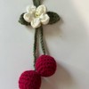 Crochet Car Accessory - Color/ Item: Red Cherry