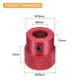 sourcing map Anodization Aluminum Alloy Handwheel 8mm Bore 20mm OD Knurled Knob Turning Handle with Wrench for Milling Machine Lathe Slide Displacement Platform, Red