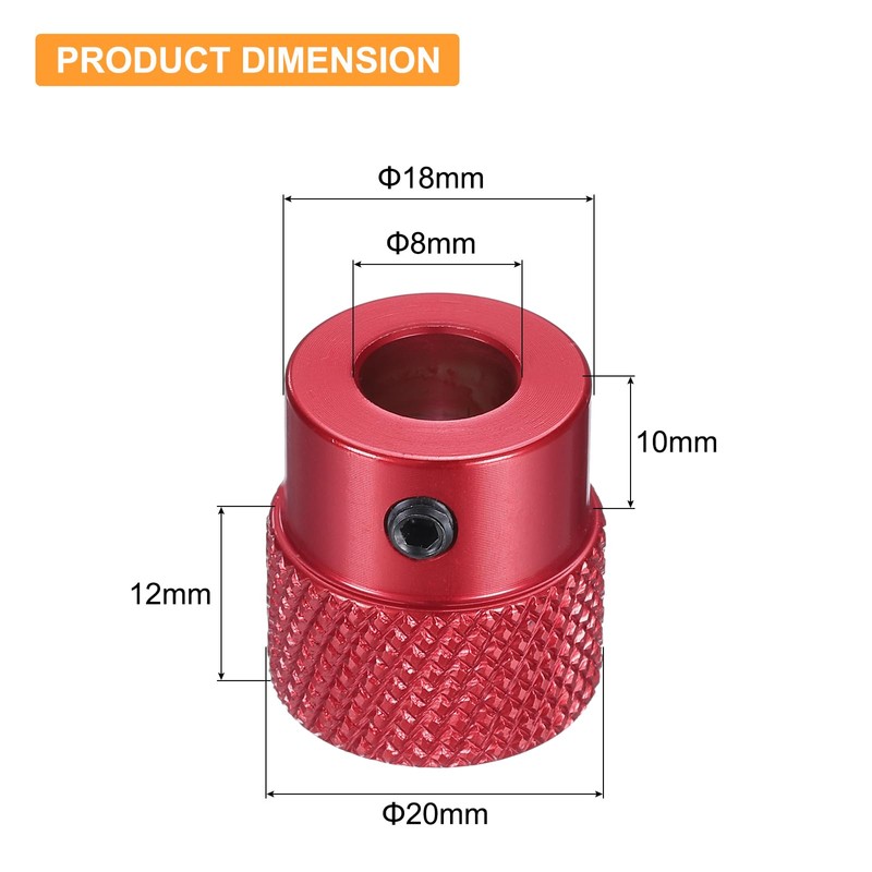 sourcing map Anodization Aluminum Alloy Handwheel 8mm Bore 20mm OD