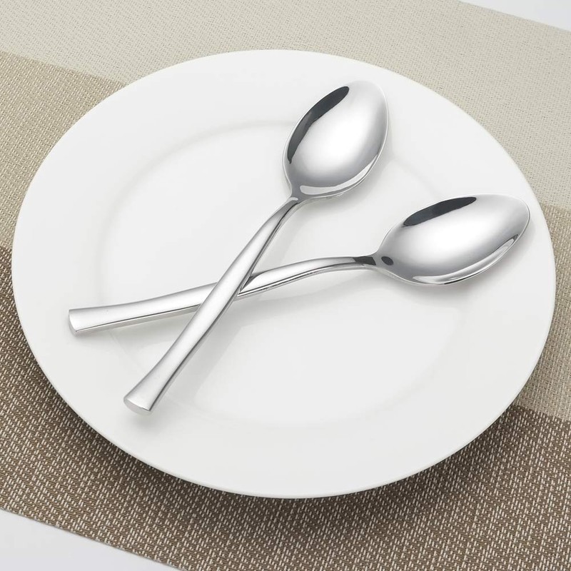 Qskely Cucharas de postre de acero inoxidable de 12 piezas,