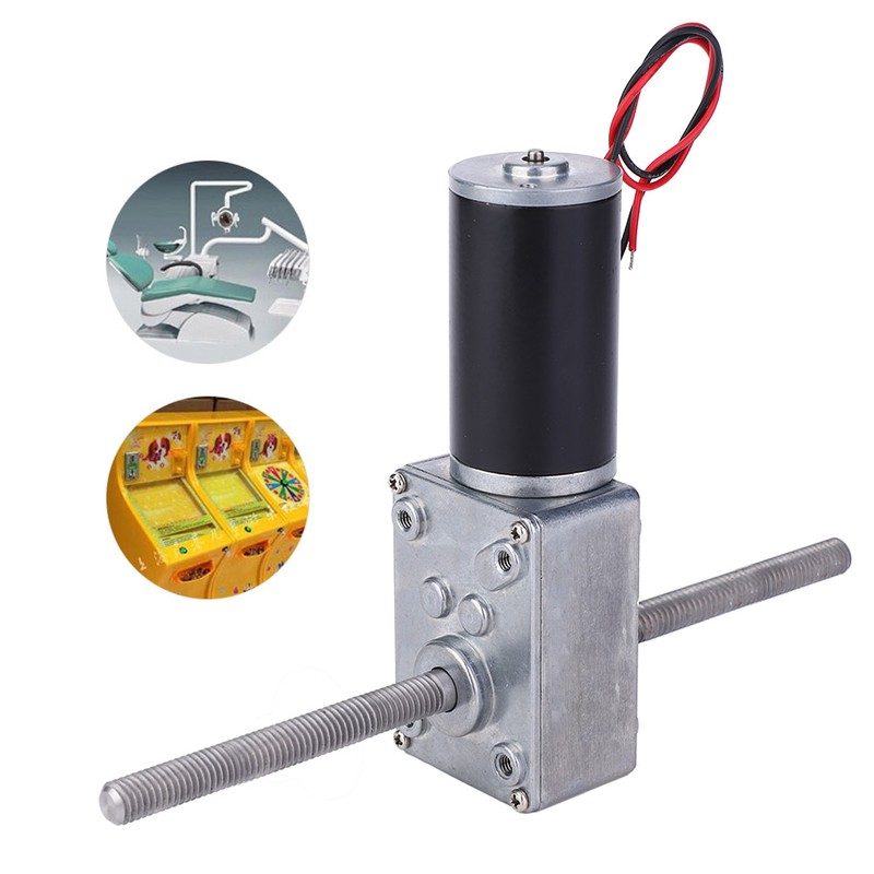 24V Dual Shaft Metal Gearbox Turbo Worm Speed Reduction Gear