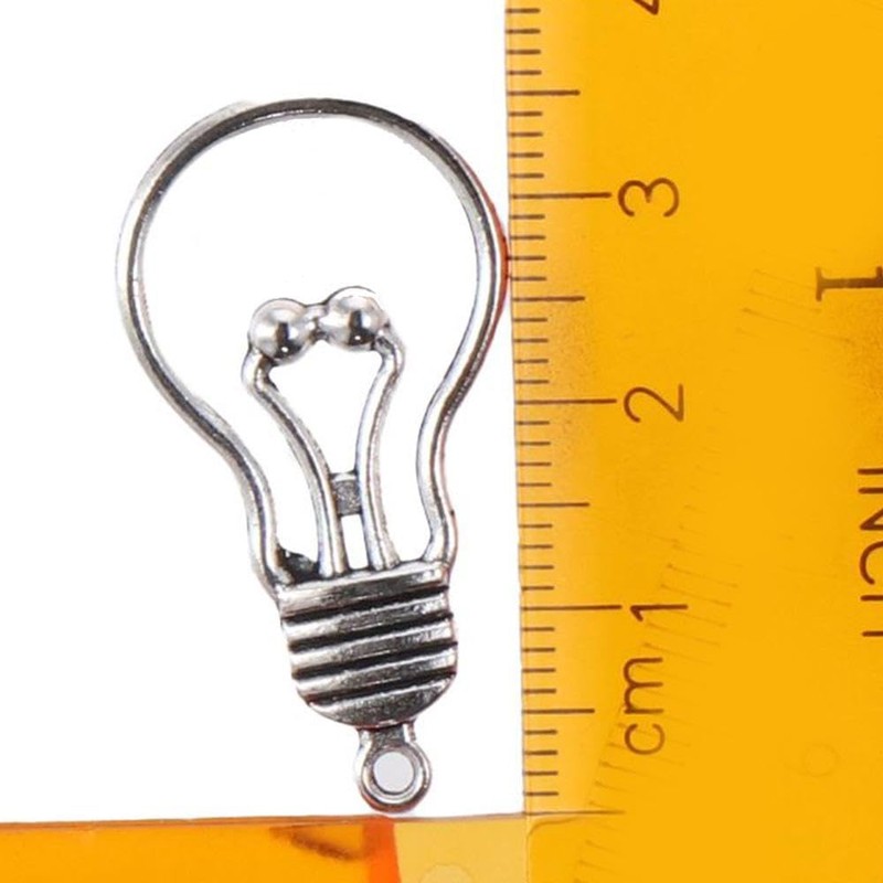 hobbyhub 100Pcs Antique Silver Lamp Light Bulb Charms Pendants for