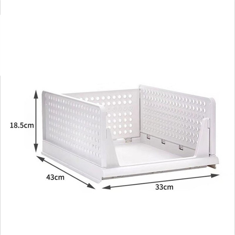Stackable Storage Basket Plastic Large Open Drawer Wardrobe Cloth Container