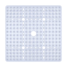 Reetual XL Shower Mat Non Slip - 27x27 Bath Mat for Shower Stall or Large Bathtub Mat with 240 Powerful Suction Cups and Drain Holes. Black Shower Mats for Bathroom