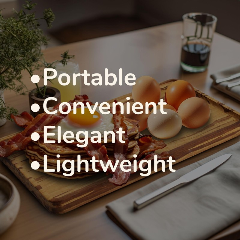 BambooMN Rectangular Nested Bamboo Serving Trays - 3 Size Vertical