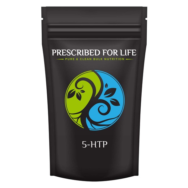 Prescribed For Life 5-HTP Powder | Pure 5-Hydroxytryptophan Powder | Natural, Unbleached, Gluten Free, Vegan, Non-GMO, Soy Free, Kosher, No Fillers | Griffonia Simplicifolia, 12 oz (340 g)