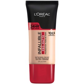 L'Oreal Paris Infallible Pro-Matte Blendable Foundation, Oil Free, 104.5 Nude Buff, 1 fl. oz.