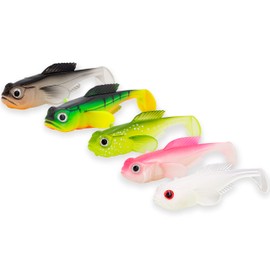 FISHN GOBYone Set of 5 7.6 cm 9 g Ultra Realistic Garbage Rubber Fish for Fishing Bass (FLUO)