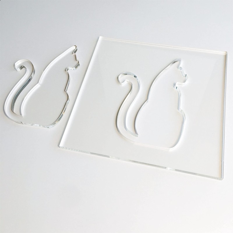 Cat Template, Clear Acrylic Template, Woodworking Router Template