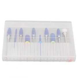 10 Piezas Brocas para Manicura, Kit de Brocas para Uñas Juego de Brocas para Remover Gel de Uñas Brocas para Pulir Uñas de Acero de Tungsteno Juegos de Brocas para Lima de Uñas con Estuche