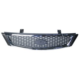 FITRITE AUTO PARTS New Front Side Grille For 2005-2007 Ford 500 Se Sel Models, Made Of Plastic, Dark Gray With Chrome Outer Molding, FO1200464 6G1Z8200A