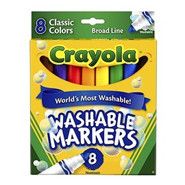 Crayola Washable Markers, Broad Point, Classic Colors - 8 Color Pack; no. BIN7808
