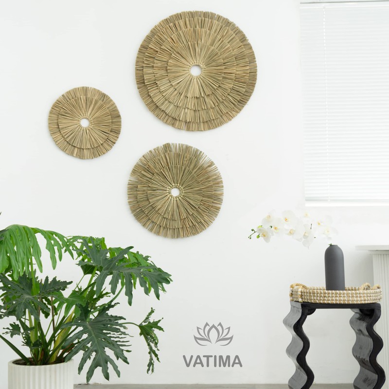 VATIMA Boho Wall Décor – Simple Oversized Wall Basket Décor
