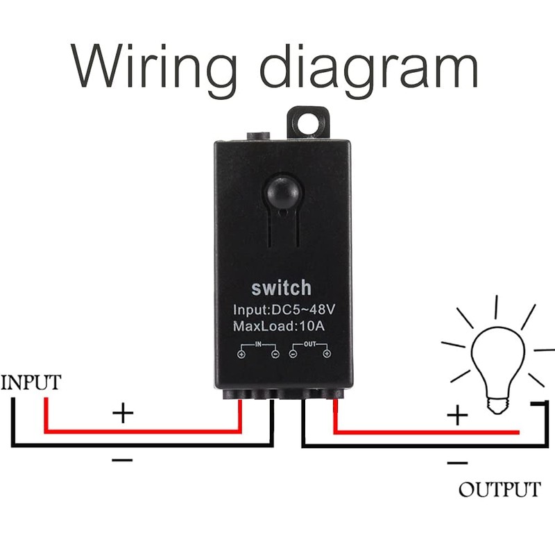 dstfuy Mini Wireless Switch 12V,5V/12V/48V/10A Magnetic Multi Way Relay Remote