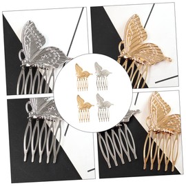 Healvian 4pcs Girls Hair Accessories Metal Butterfly Hair Comb Butterfly Clips Side Comb