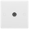 British General BG Electrical 860 Single Co-Axial Socket, White Moulded,
