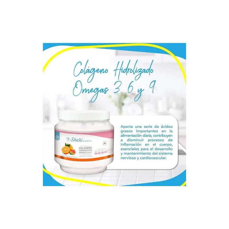 Colágeno Omegas 3-6-9 Naranja Guayaba Sheló Nabel