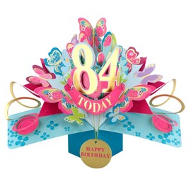 84 Today Happy 84th Birthday Pop-Up Greeting Card Love Kate's Pop Up Cards Her Design POP236MC84