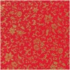 Caspari Flora Scrollwork Red & Gold Gift Wrap - 30"