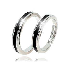 RLYKAL Pair Rings, One Size Fits Most, Pinky Rings, Couples, Rings, Set of 2, Metal, No Gemstone