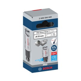 Bosch 1 x Pro Sheet Metal Power Change Plus Hole Saw (for Stainless Steel Sheets, Steel Sheets, Diameter 25 mm, Professional Accessories Drill/Screwdriver)