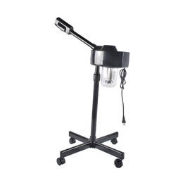Professional Facial Steamer Height Adjustable Hot Mist Stand for Salon Skin Cleaning (Black)