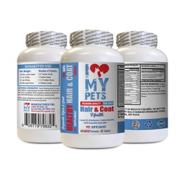 I LOVE MY PETS LLC cat Skin and Itch Relief - CAT Hair and Coat Health - Healthy Skin - Premium Quality Treats - Vitamin c for Cats - 1 Bottle (60 Tablets)