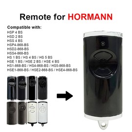 2-Channel 868.3 MHz Garage Door Opener for Hörmann BS Handheld Transmitter, Replacement Hormann Remote Control (3 Pieces) (Black 1p)