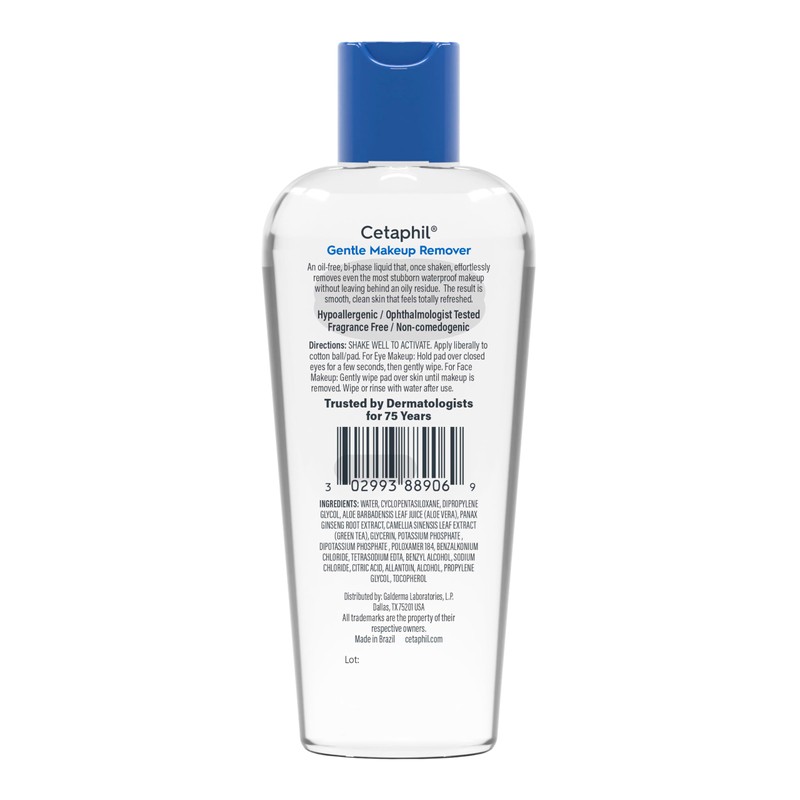 Cetaphil Gentle Waterproof Makeup Remover, Oil-Free Formula Suitable for Sensitive