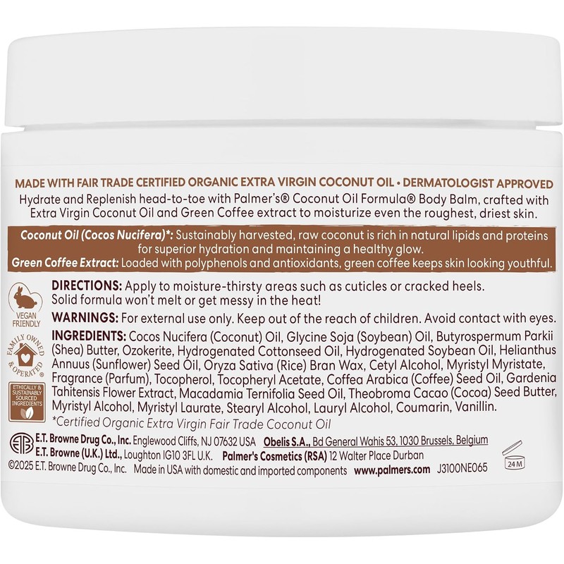 Palmer's Coconut Oil Formula, Bálsamo Corporal Humectante - Concentrado Sólido