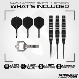 RED DRAGON Darts | Sable 24g Darts Set | Switch Points | Bomb Barrel