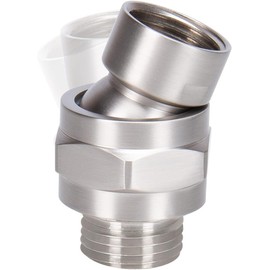 Coehaopike Shower Connector G1/2 Top Shower Swivel Ball Joint Adapter Adjustable Copper Shower Head Holder Universal Shower Arm Extension Component (Brushed Nickel)