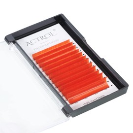 Colored Eyelash Extensions Easy Fan 8-15mm Mixed Orange D Curl Easy Fanning 0.07mm Self Premade Volume Lash Supplies