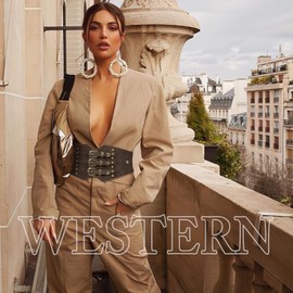 WHIPPY Women's Tied Waspie Belt Black Corset Leather Belt Vintage Wide Lace Belt Waist Belt Elastic Band for Dress Coat Shirt Cosplay Costume, B coffee