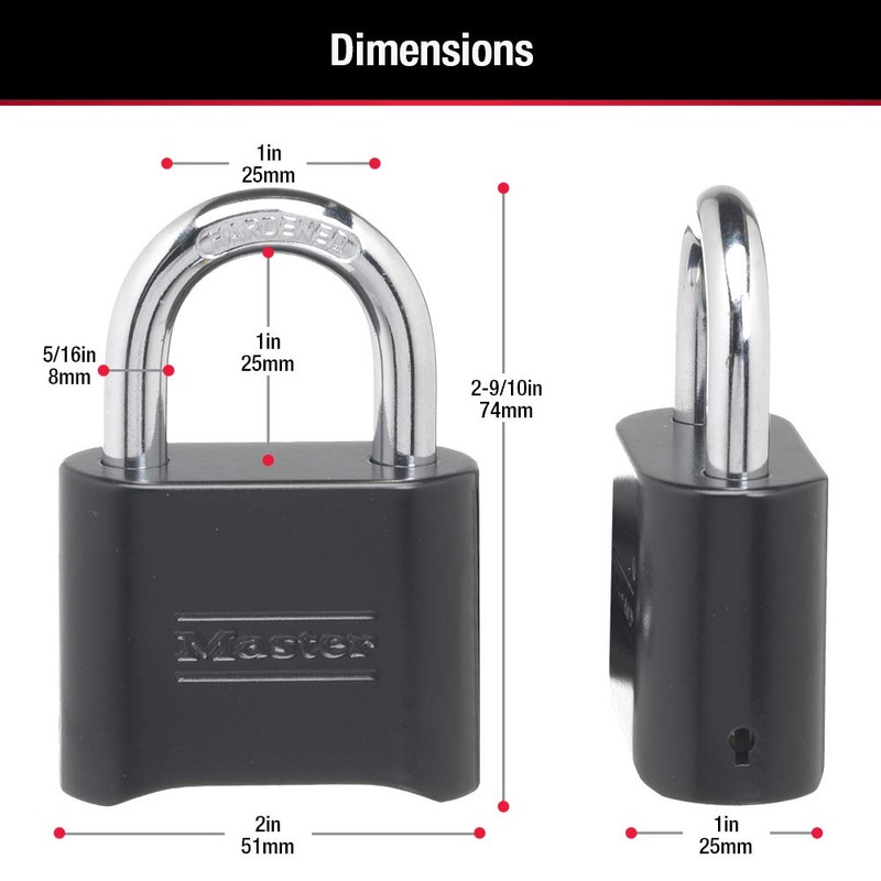 Master Lock Black Combination Padlock, Set Your Own Combo Lock,