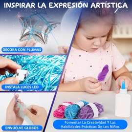 LEKOU 3D String Art Kit para niños, Juego de luces luminosas con 30 bombillas LED multicolor, Juguete de Navidad Kit DIY hecho a mano, Regalos de cumpleaños para niños y niñas de 6 a 12 años