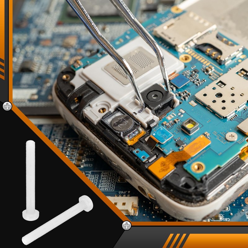 sourcing map 20Pcs M3x25mm Threaded Nylon Phillips Cross Pan Head