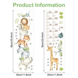 Children's Height Chart Wall Sticker, 60-160 cm, Children's Height Chart Wall Sticker, Children's Room Animals, Children's Height Chart Wall Sticker, Animals Forest for Children's Rooms, Baby Room