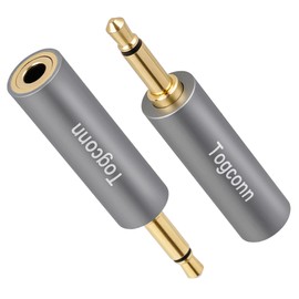 3.5mm Mono to Stereo Audio Adapter 2Pack,1/8" TS Mono (Male) Plug to TRS Stereo (Female) Jack Headphone Accessories Converter Connector Gold-Plated Plugs & (Aluminum Shell) for Headphone, Radio