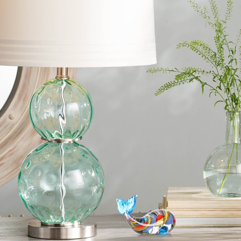 Tooarts Figura de ballena colorida de cristal soplada a mano