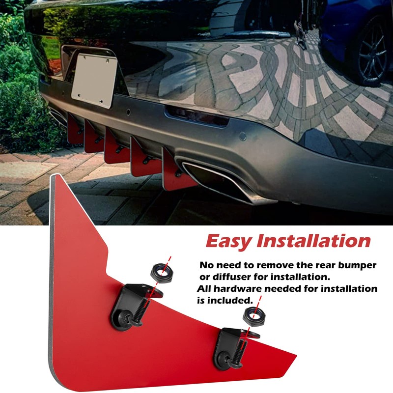 Rear Diffuser V3 5 Fins Set For Dodge Challenger 2015-2024