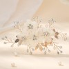 Missgrace Bridal Gold Flower Hair Comb Sparkling Rhinestones Pearls Hair