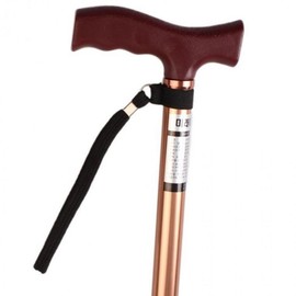 Brown senior walking cane, length adjustable 1-stage senior walking cane, indoor cane, cane indoor cane