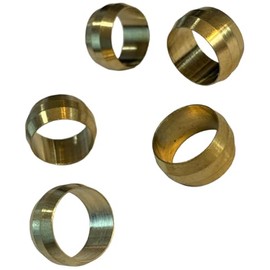 Sellerocity 5 Pack Of Air Compressor Pneumatic Compression Nut Tube Sleeve Ferrules 1/8 Inch ID