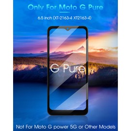 for Motorola Moto G Pure Screen Replacement, for Moto G Pure LCD Display for Motorola XT2163 XT2163DL XT2163-4 LCD Digitizer Touch Screen Assembly Repair Parts Kits (Black with Frame)